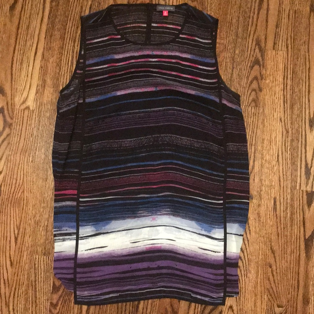Vince Camuto silk tank stripe size medium